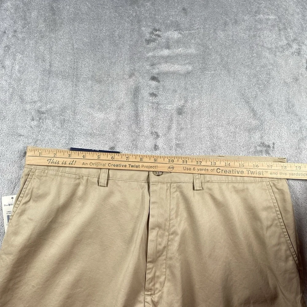 Vintage Polo Ralph Lauren Prospect Shorts Mens Sz 36 Tan Flat Front Chino *READ*